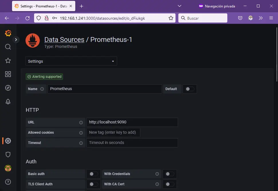 Grafana Add Datasource